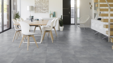 Vinylová podlaha Gerflor Creation 55 Clic Bloom Uni Grey 0869 v jídelně