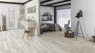 Vinylová podlaha Gerflor Creation 55 Clic Stripe Oak Ice 0858 v pracovně