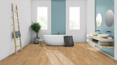 Vinylová podlaha Gerflor Creation 55 Clic Swiss Oak Golden 0796 v koupelně