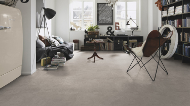 vinylová podlaha Wineo 400 Stone Vision Concrete Chill DB00135 v obývacím pokoji